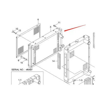 Hydraulic Oil Cooler 11NA-43060 for Hyundai Excavator R360LC-7 R360LC-7A R370-7A from MyMROmarts