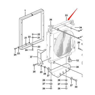 Oil Cooler 17408138 for Volvo Excavator DD25 L220F from MyMROmarts