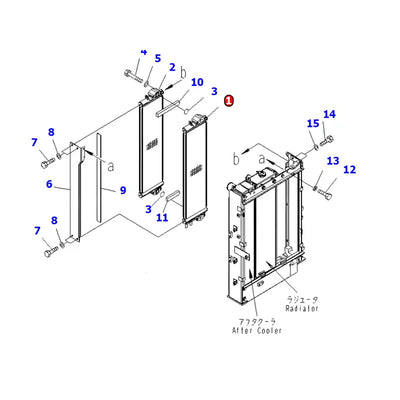 Oil Cooler 203-03-71130 203-03-71140 for Komatsu Excavator PC130-7 in USA from MyMROmarts