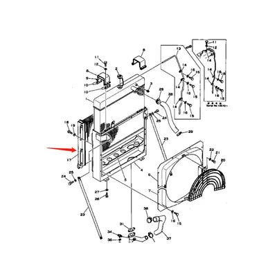 Oil Cooler 206-03-42131 for Komatsu PC220-1 PC220-2 Excavator from MyMROmarts