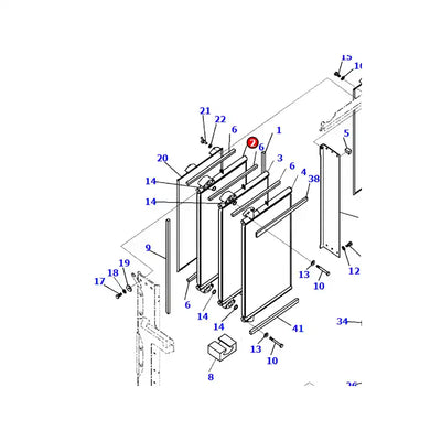 Oil Cooler 208-03-75140 208-03-75150 208-03-75160 for Komatsu PC400-8 PC450-8 PC550LC-8 Excavator from MyMROmarts