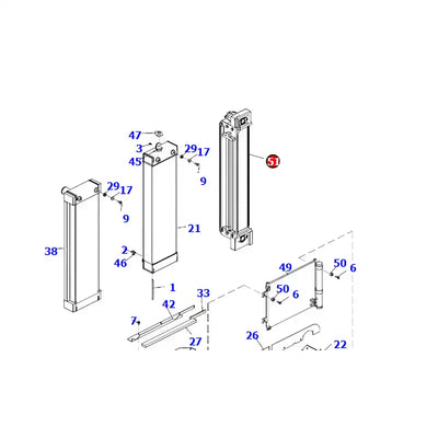 Oil Cooler 20E-03-31211 for Komatsu PW140-7 Excavator from MyMROmarts