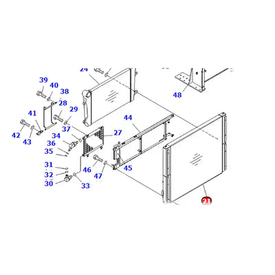 Oil Cooler 22B-03-11121 for Komatsu PC158USLC-2 PC158US-2 PC138USLC-2 PC138US-2 PC128UU-2 JT150-1 from MyMROmarts