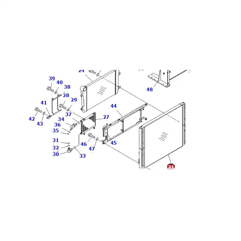 Load image into Gallery viewer, Oil Cooler 22B-03-11121 for Komatsu PC158USLC-2 PC158US-2 PC138USLC-2 PC138US-2 PC128UU-2 JT150-1 from MyMROmarts
