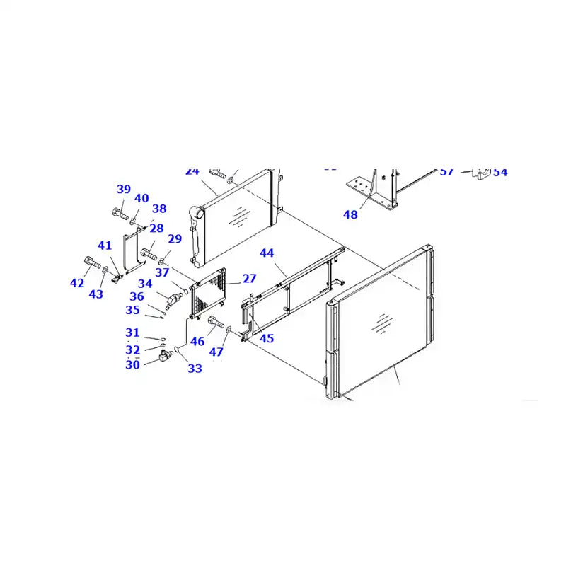 Cargue la imagen en el visor de la galería, Oil Cooler 22U-03-22120 22U-03-22130 for Komatsu PC228USLC-3E0 PC228USLC-3 PC228US-3E0 PC228US-3 Excavator Size 830*710*50mm from MyMROmarts
