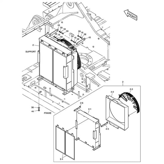 Oil Cooler 400206-00314 for Doosan DX350LCR Excavator from MyMROmarts