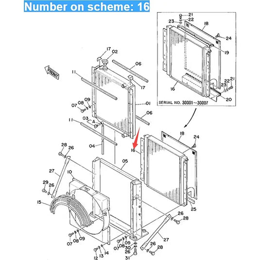 Oil Cooler 4204918 for Hitachi EX200-1 Excavator from MyMROmarts