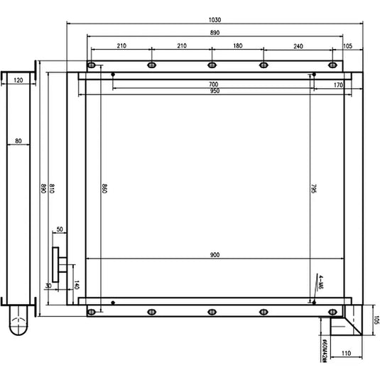 Oil Cooler 4252448 for Hitachi EX400-3 EX450-3 Excavator from MyMROmarts