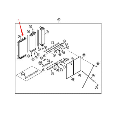 Oil Cooler 4668379 for John Deere 190DW Excavator from MyMROmarts