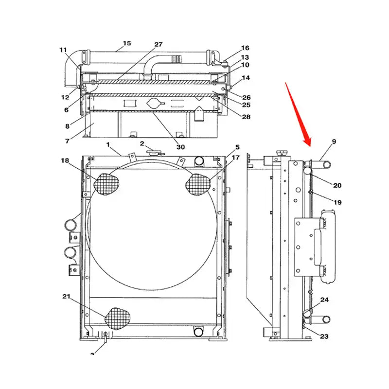 Load image into Gallery viewer, Oil Cooler LN00068 for CASE CX210 CX210LR Crawler Excavator from MyMROmarts
