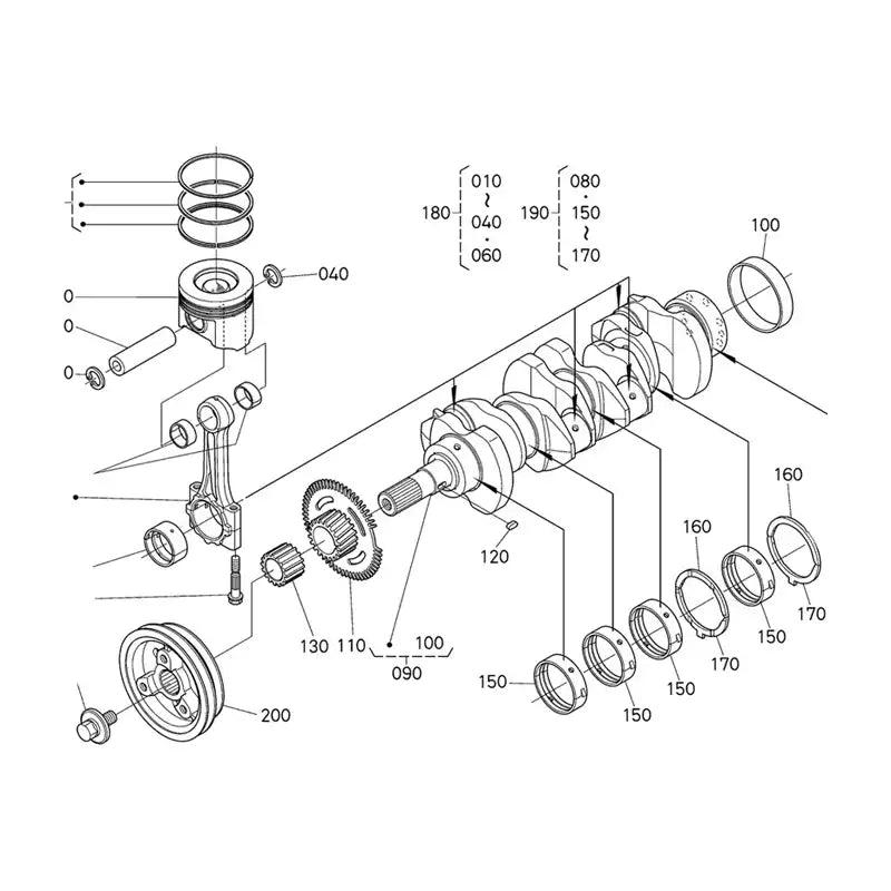 Load image into Gallery viewer, 4 Pcs EFI Pistons 1J574-21112 for Kubota V3800 Engine M100XDC M108SDSL M110GXDTC M110XDC SVL90 - Engine Parts > Crankshafts &amp; Connecting Rod Components > Piston from MyMROmarts
