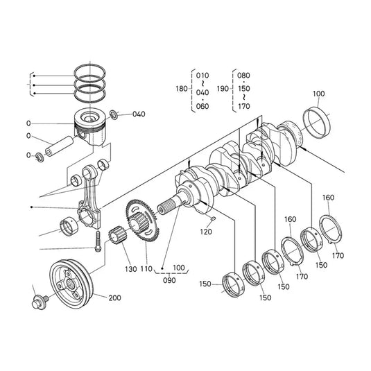 4 Pcs EFI Pistons 1J574-21112 for Kubota V3800 Engine M100XDC M108SDSL M110GXDTC M110XDC SVL90 - Engine Parts > Crankshafts & Connecting Rod Components > Piston from MyMROmarts
