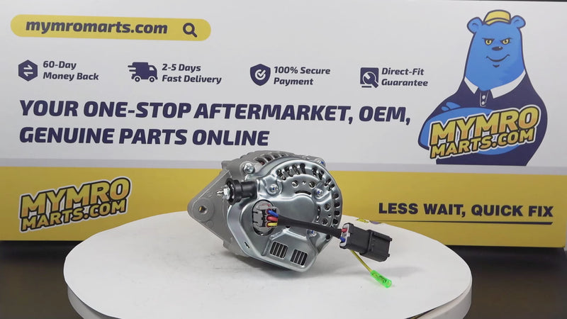 Video laden en afspelen in de galerijviewer, 12V 45A Dynamo 1G825-64010 voor Kubota BX1850D BX1860 BX1870 BX2350D BX2360 BX2370 BX24D BX25D BX25DLB BX2660D BX2670 G23 
