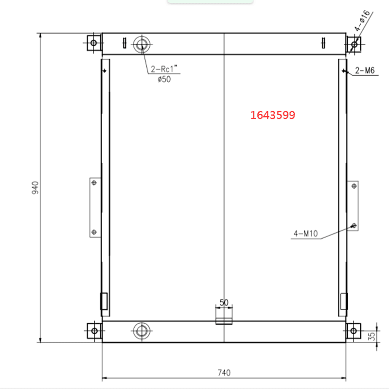 Load image into Gallery viewer, Engine Radiator 1643599 for Caterpillar Excavator CAT 315B L 317B LN 318B 318B LN - Engine Parts &gt; Cooling System &gt; Engine Radiator from MyMROmarts

