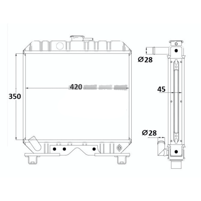 Load image into Gallery viewer, Engine Radiator 16626-72060 for Kubota Engine V1505 - Engine Parts &gt; Cooling System &gt; Engine Radiator from MyMROmarts
