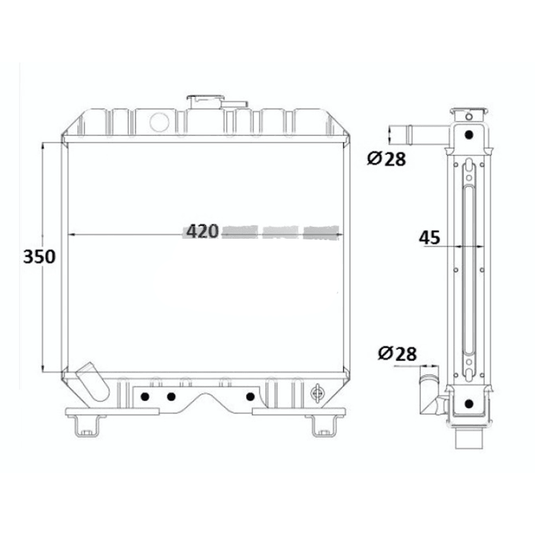 Engine Radiator 16626-72060 for Kubota Engine V1505 - Engine Parts > Cooling System > Engine Radiator from MyMROmarts