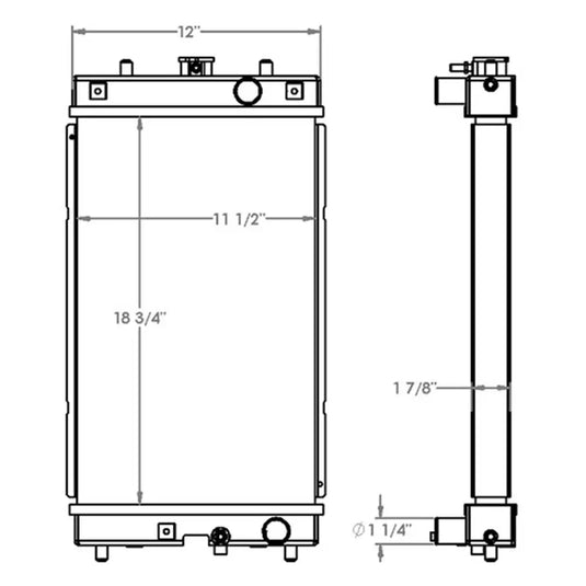 Radiator 4722757 for John Deere Excavator 30G 35G Plate Compactor PC4 Yanmar Engine 3TNV88F 4HNPAE - Engine Parts > Cooling System > Engine Radiator from MyMROmarts
