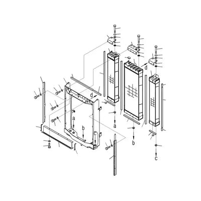Engine Radiator Core Assembly 14X-03-61911 for Komatsu Bulldozers D65EX D65PX from MyMROmarts
