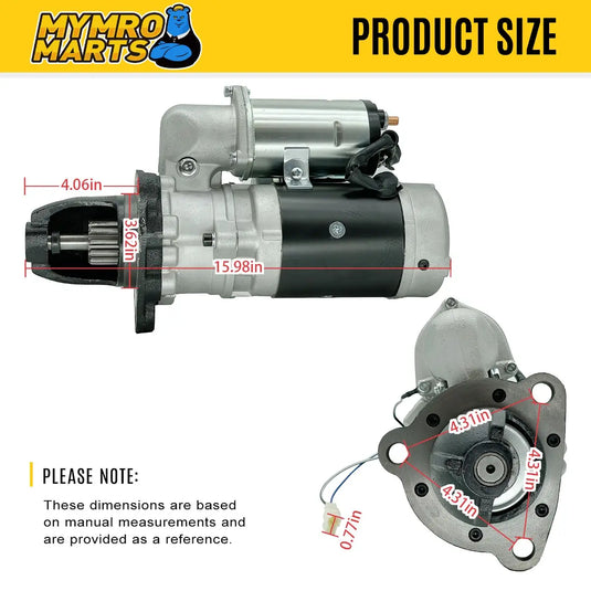 24V 12T Starter Motor 600-813-3330 for Komatsu 6D95L-1L-WR S6D95L-1B 6D95L-1L-WR 6D95L-1L WA100-1 WA100SS-1 WA100SSS-1 WR11-1 WR11SS-1 WA150-1 from MyMROmarts
