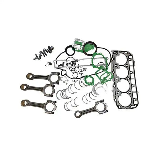 STD Crankshaft + Full Gasket Set + Connecting Rod + Main Con Rod Bearing Set + Thrust Washers for Yanmar Engine 4TNV98-YTBL - Engine Maintenance Parts > Overhaul Rebuild Kits from MyMROmarts
