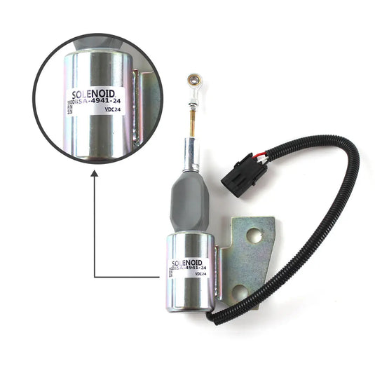 Stop Solenoid SA-4941-24 3991168 3964628 For Cummins 4BT Engine Hyundai R130 Excavator from MyMROmarts