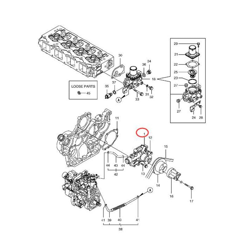 Indlæs billede i Gallery Viewer, Engine Water Pump 240100061 for Doosan Daewoo Excavator DX53W S80GOLD - Engine Parts &gt; Cooling System &gt; Engine Water Pump from MyMROmarts
