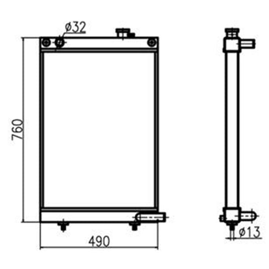 Water Tank Engine Radiator 440211-00175 for Doosan Excavator DX80GOLD - Engine Parts > Cooling System > Engine Radiator from MyMROmarts