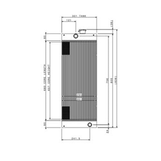 Water Tank Engine Radiator for Hyundai Excavator RX75-V - Engine Parts > Cooling System > Engine Radiator from MyMROmarts