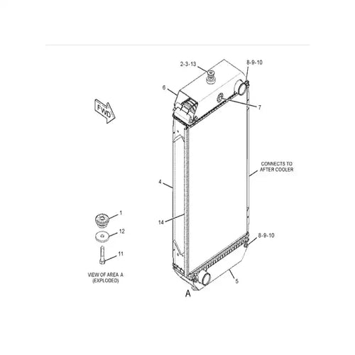 Engine Water Radiator Core 3105882 for Caterpillar CAT 120K Motor Grader from MyMROmarts
