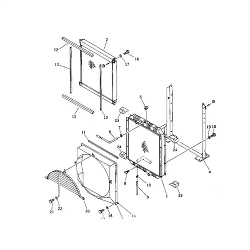 Engine Water Radiator Core ASS'Y 208-03-51110 for Komatsu Excavator PC410-5 PC410LC-5 from MyMROmarts