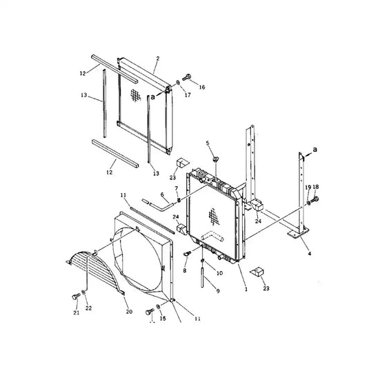 Engine Water Radiator Core ASS'Y 208-03-51110 for Komatsu Excavator PC410-5 PC410LC-5 from MyMROmarts