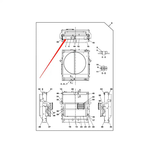 Engine Water Radiator Core LN002080 LN002730 for CASE CX360B Crawler Excavator from MyMROmarts