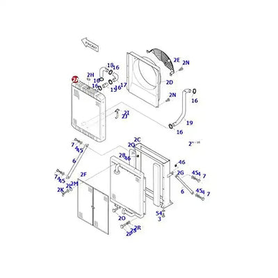 Engine Water Radiator 13C21000 for Doosan Excavator Solar 175LC-V 170LC-V 160W-V 155LC-V 140W-V 160W-V from MyMROmarts