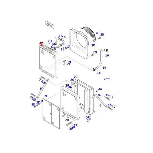 Engine Water Radiator 13C21000 for Doosan Excavator Solar 175LC-V 170LC-V 160W-V 155LC-V 140W-V 160W-V from MyMROmarts