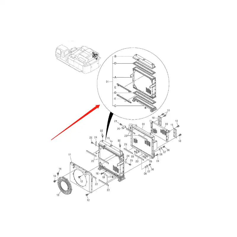 Load image into Gallery viewer, Water Tank Core ASS&#39;Y 4474012 For Hitachi Excavator ZX800 ZX850H from MyMROmarts
