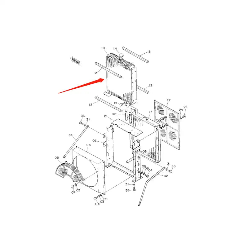 Load image into Gallery viewer, Water Tank Core Assembly 4206091 For Hitachi Excavator EX220-1 from MyMROmarts
