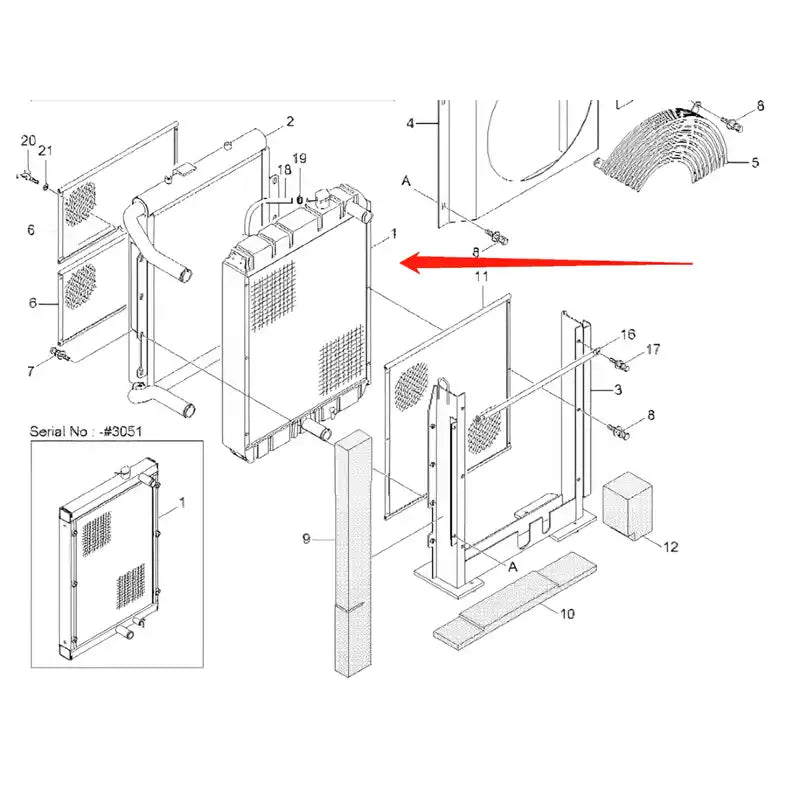 Load image into Gallery viewer, Water Tank Engine Radiator 11M8-42010 11M8-42011 11M8-43200 11M8-43201 11M8-42020 11M8-43110 11M8-43100 11M8-43101 for Hyundai Excavator R55-7 R55W-7 from MyMROmarts
