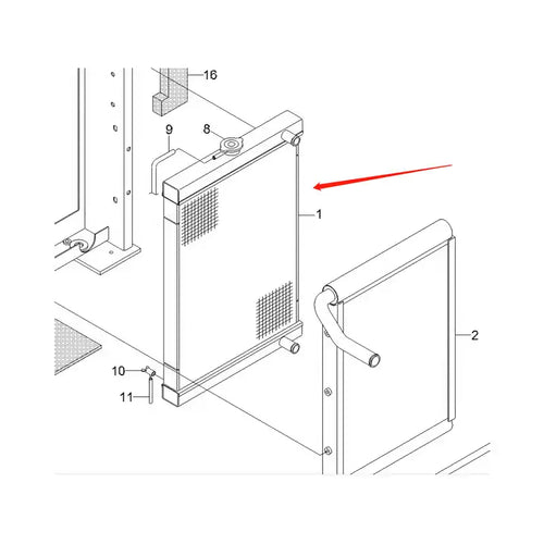 Water Tank Engine Radiator 11M9-44010 for Hyundai Excavator R55-9 R55W-9 from MyMROmarts