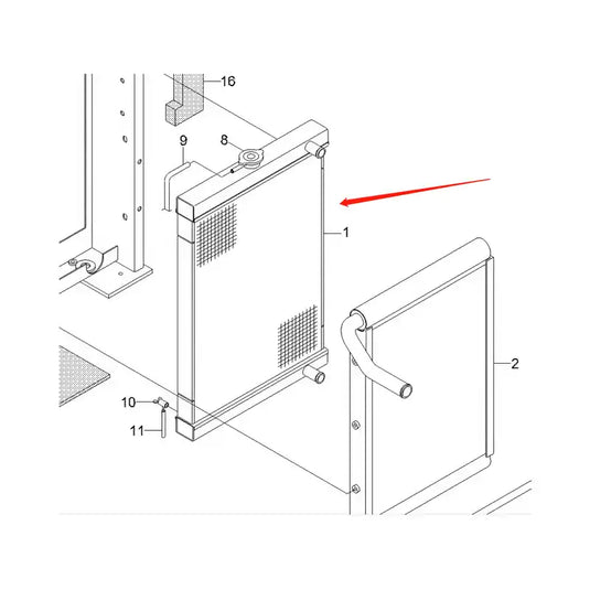 Water Tank Engine Radiator 11M9-44010 for Hyundai Excavator R55-9 R55W-9 from MyMROmarts