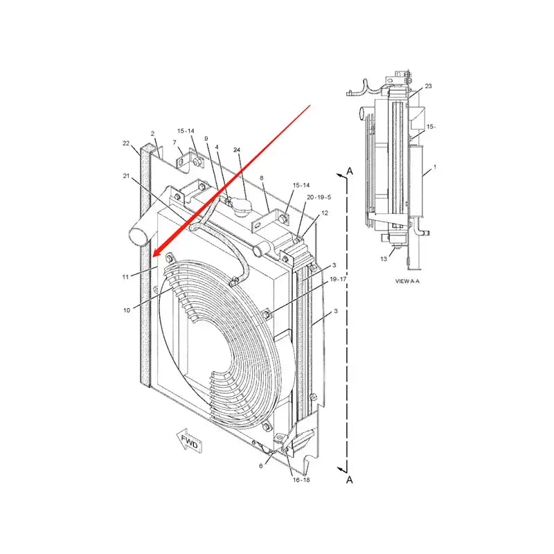 Load image into Gallery viewer, Water Tank Engine Radiator 210-1295 2478437 for Caterpillar CAT Excavator E304 E304CR from MyMROmarts
