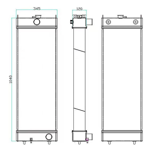 Water Tank Engine Radiator 419-03-42110 for Komatsu Wheel Loader WA320-6 WA320-6N WA320PZ-6 - Engine Parts > Cooling System > Engine Radiator from MyMROmarts