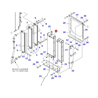 Water Tank Engine Radiator 419-03-49110 for Komatsu Wheel Loader WA320-6 from MyMROmarts