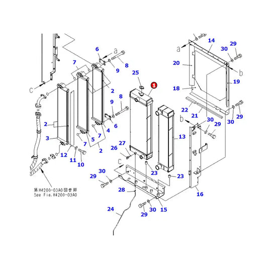 Water Tank Engine Radiator 419-03-49110 for Komatsu Wheel Loader WA320-6 from MyMROmarts