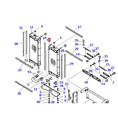 Water Tank Engine Radiator 423-03-51110 for Komatsu WA380-7 Wheel Loader from MyMROmarts
