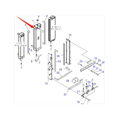 Water Tank Engine Radiator ASSY 203-03-71771 203-03-71772 203-03-71773 For Komatsu Excavator PC130-7 PC130-7K from MyMROmarts