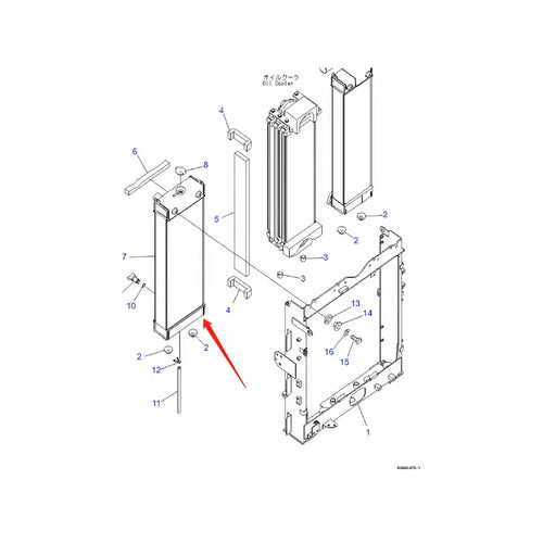Water Tank Engine Radiator Assembly 205-03-31110 For Komatsu Excavator PC200-8E0 PC200LC-8E0 from MyMROmarts