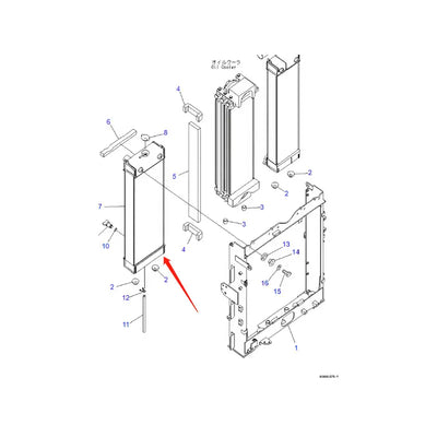 Water Tank Engine Radiator Assembly 205-03-31110 For Komatsu Excavator PC200-8E0 PC200LC-8E0 from MyMROmarts