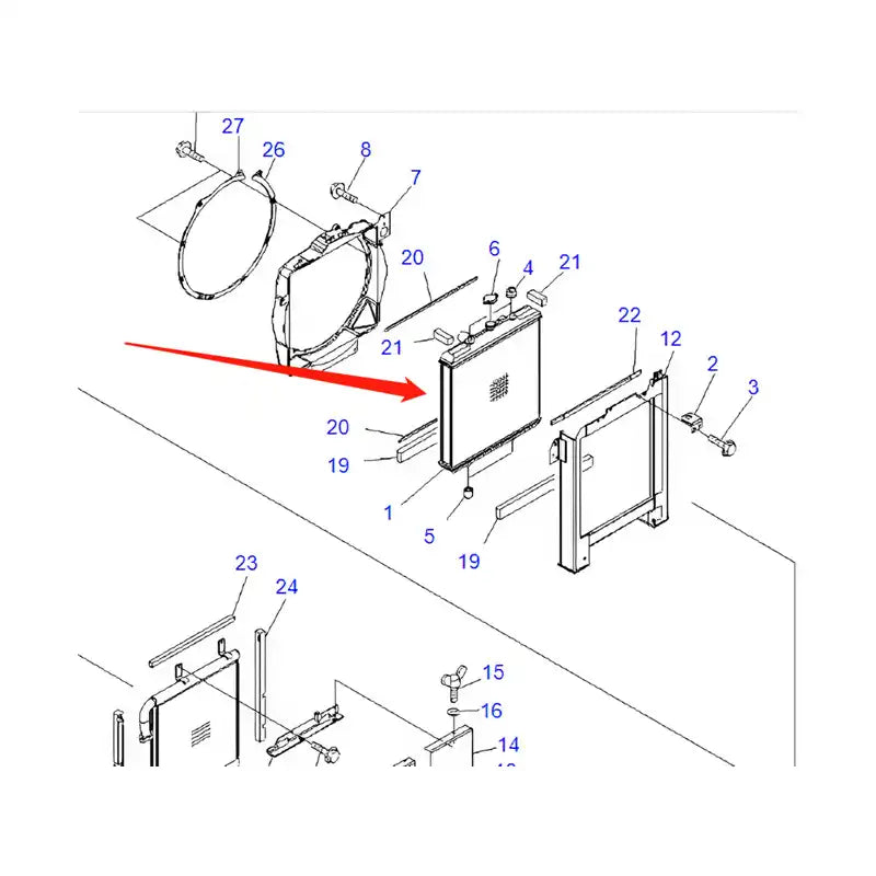 Load image into Gallery viewer, Water Tank Engine Radiator ASS'Y 21W-03-41110 For Komatsu Excavator PC78MR-6 PC78US-6 PC78UU-6 from MyMROmarts
