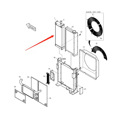 Water Tank Engine Radiator ASSY for Doosan Excavator DX225 from MyMROmarts