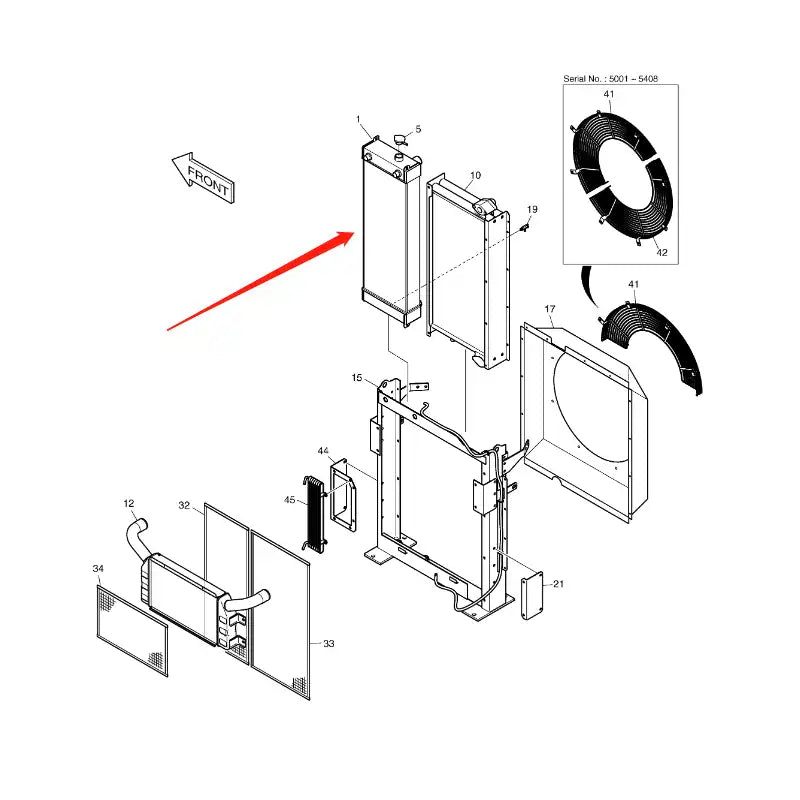 Load image into Gallery viewer, Water Tank Engine Radiator ASSY for Doosan Excavator DX225 from MyMROmarts
